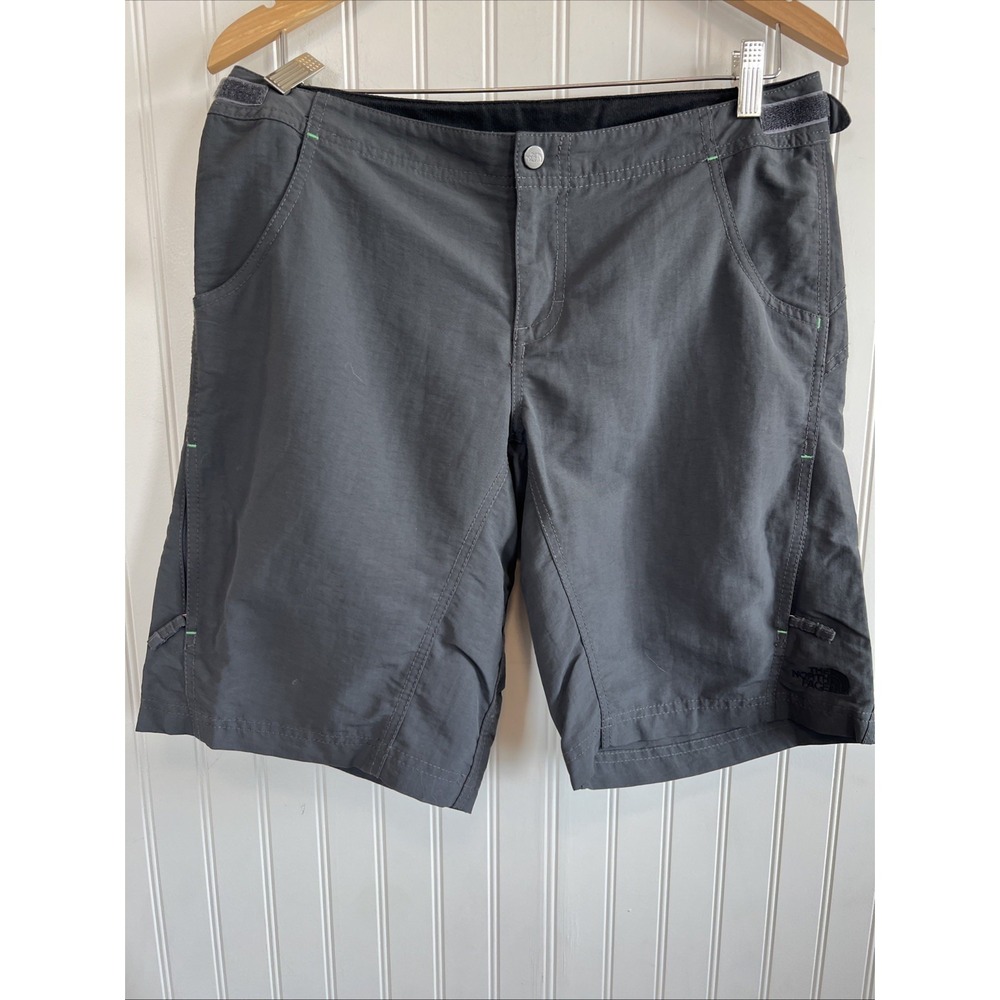 North Face Shorts Womens Small Lightweight Cargo Pockets Nylon Gray Outdoors